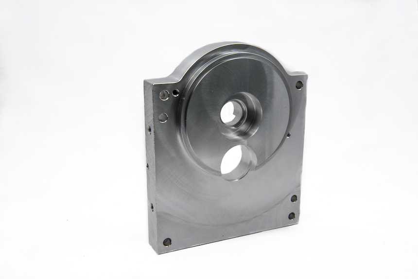 CNC machined top plate with counterbored mounting holes