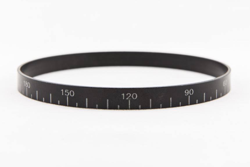 Precision CNC machined measurement ring with engraved degree scale